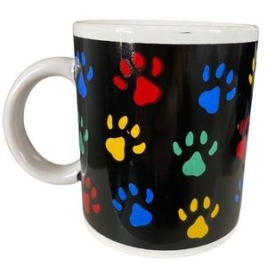Houston Foods Colorful Paw Print Ceramic‎ Mug HF97 Cat Dog Pet Parent